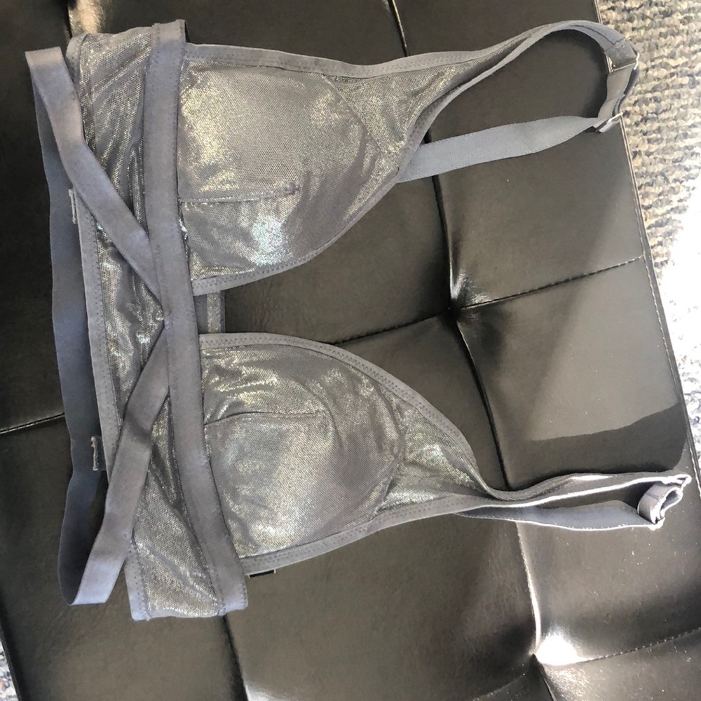 Silver Metallic VS Bralette in XS